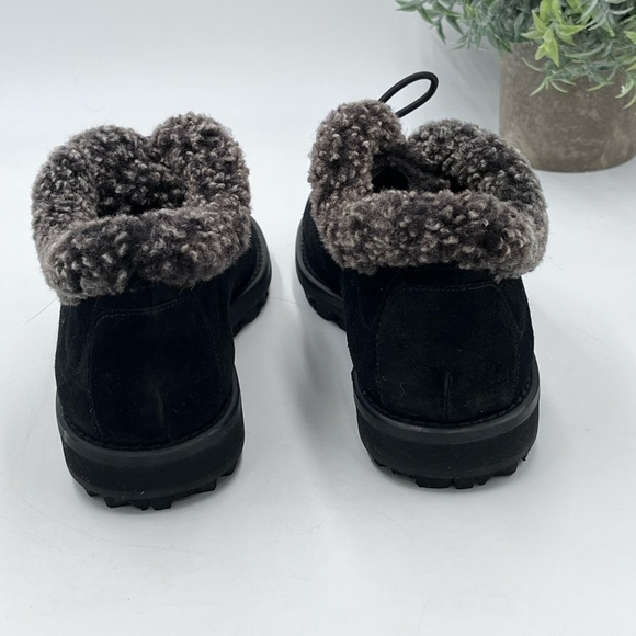 Stuart Weitzman Womens Faux Fur Lined Black Suede Leather Shoes Ankle Boots Sz 5 - Picture 7 of 16